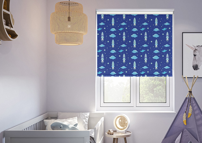 Blast Off, Blue Comet - Twist&Fit Roller Blind - Image 3